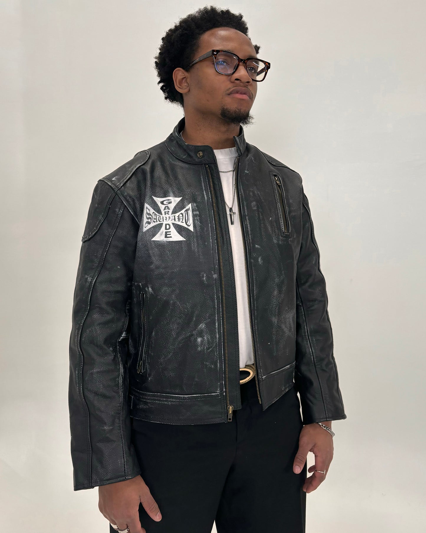 Distressed Leather Jacket