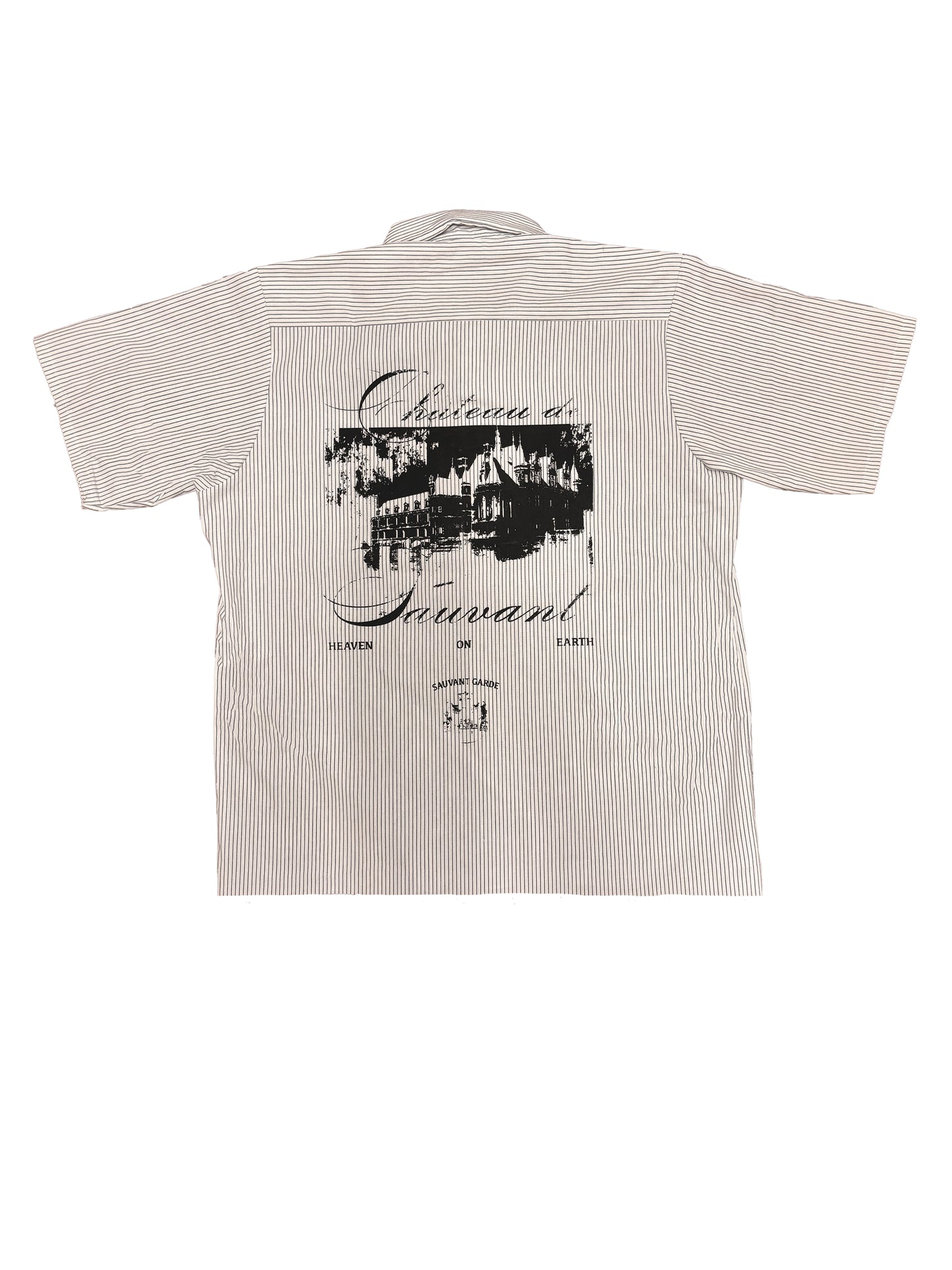 Chateau Pin Stripe Button Up Tee Shirt