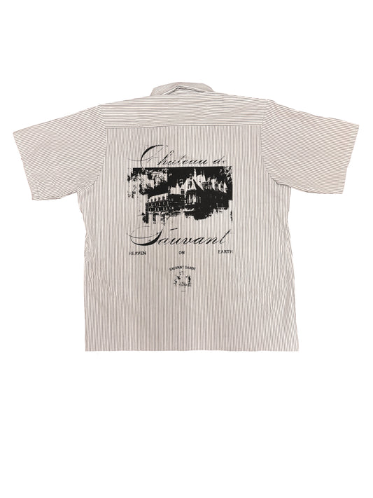 Chateau Pin Stripe Button Up Tee Shirt