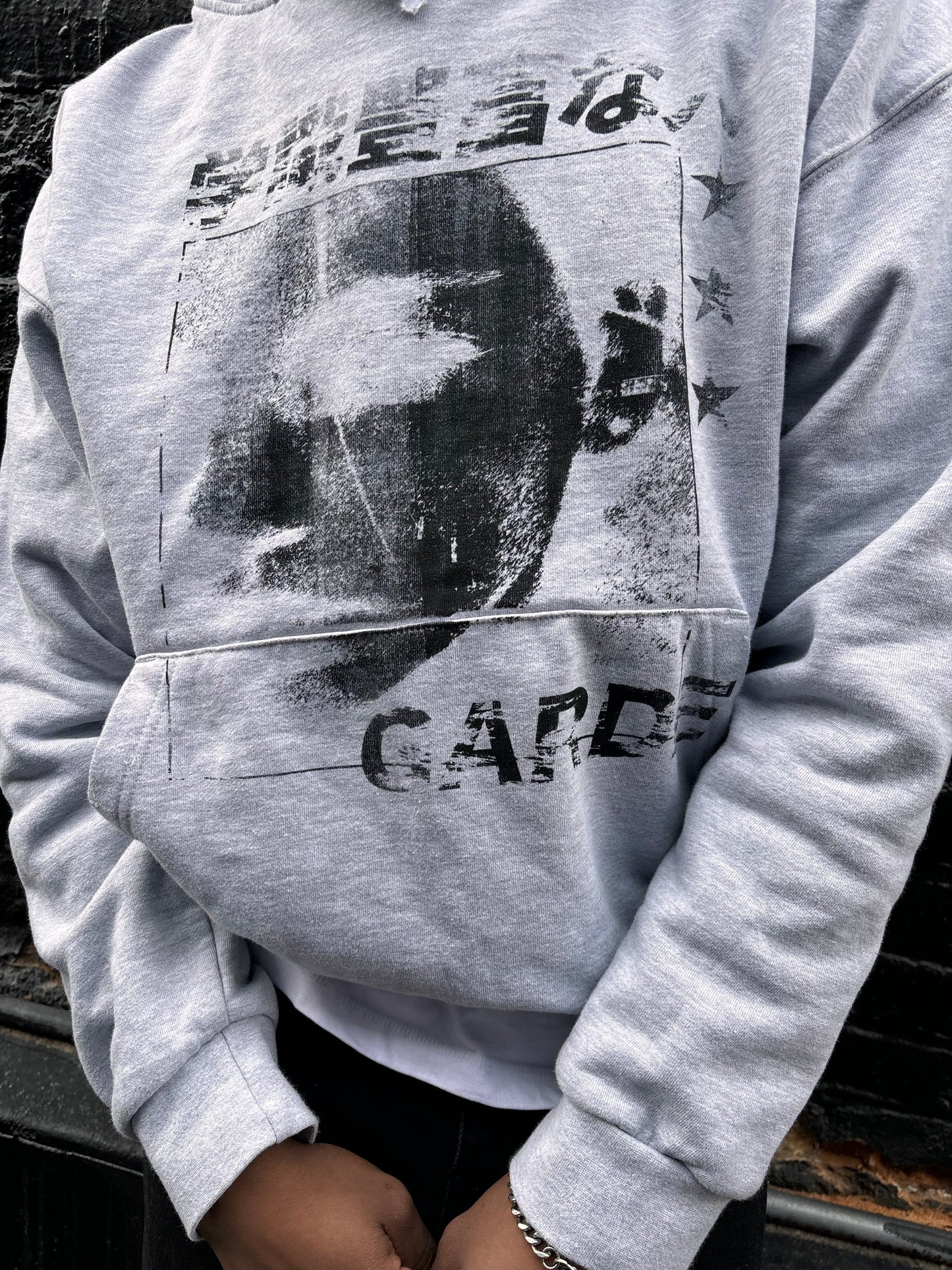 Distressed Grey Hoodie