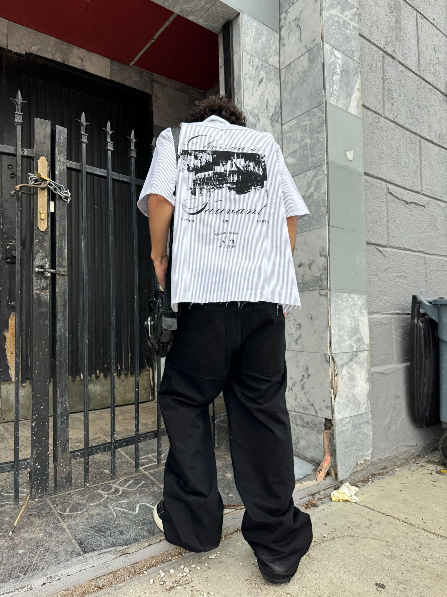 Chateau Pin Stripe Button Up Tee Shirt