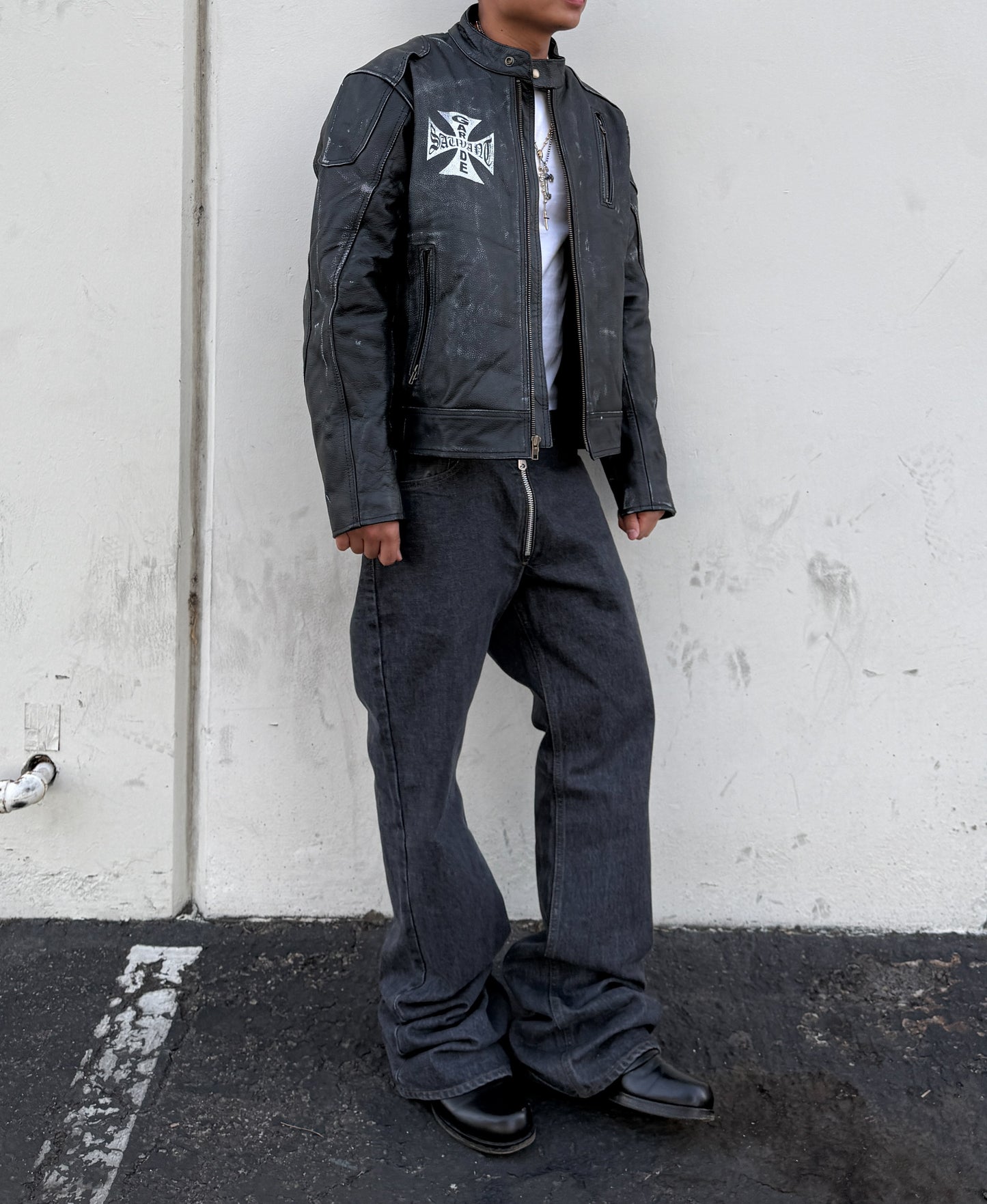 Distressed Leather Jacket