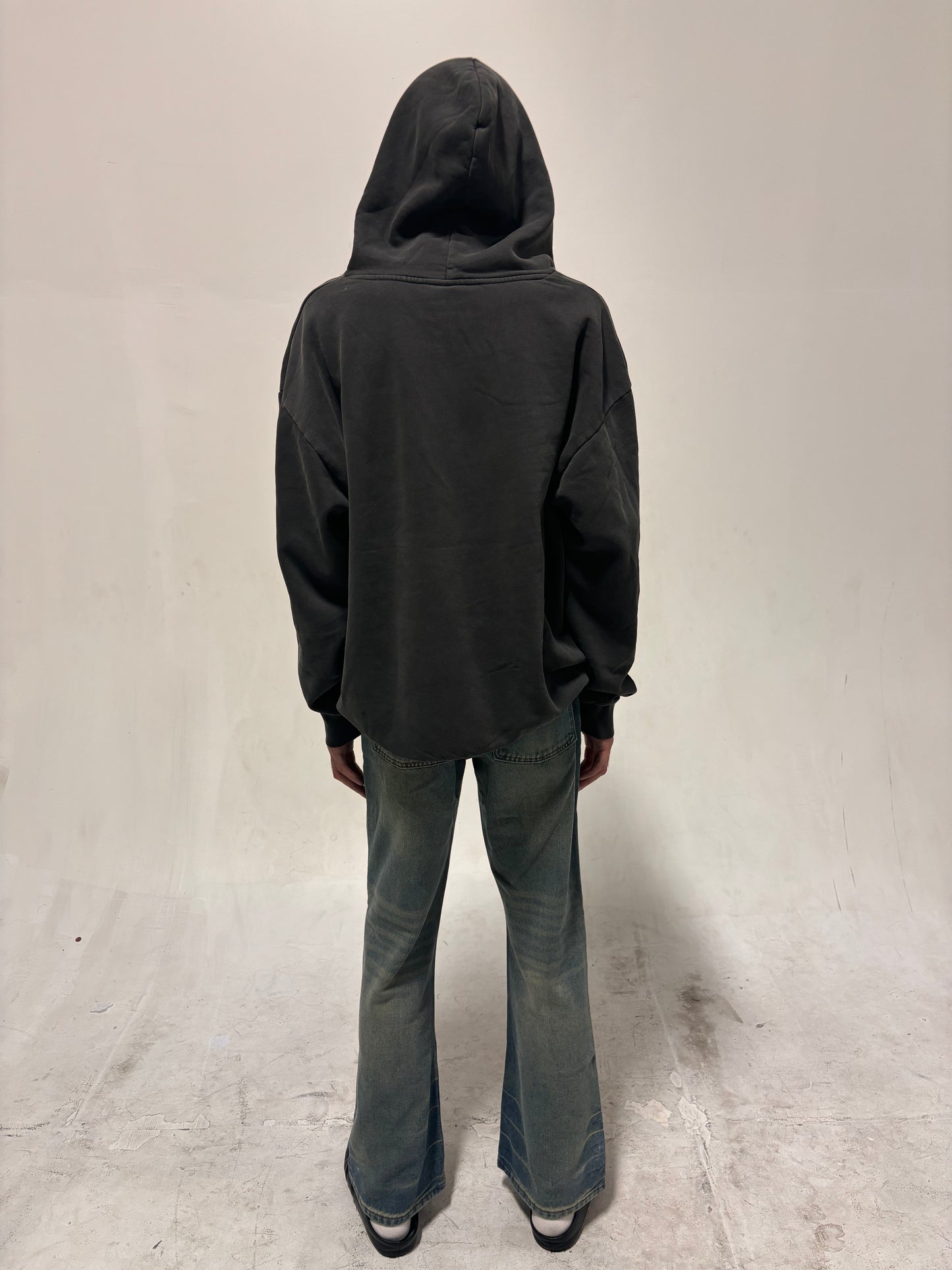 Distressed Charcoal Grey Hoodie