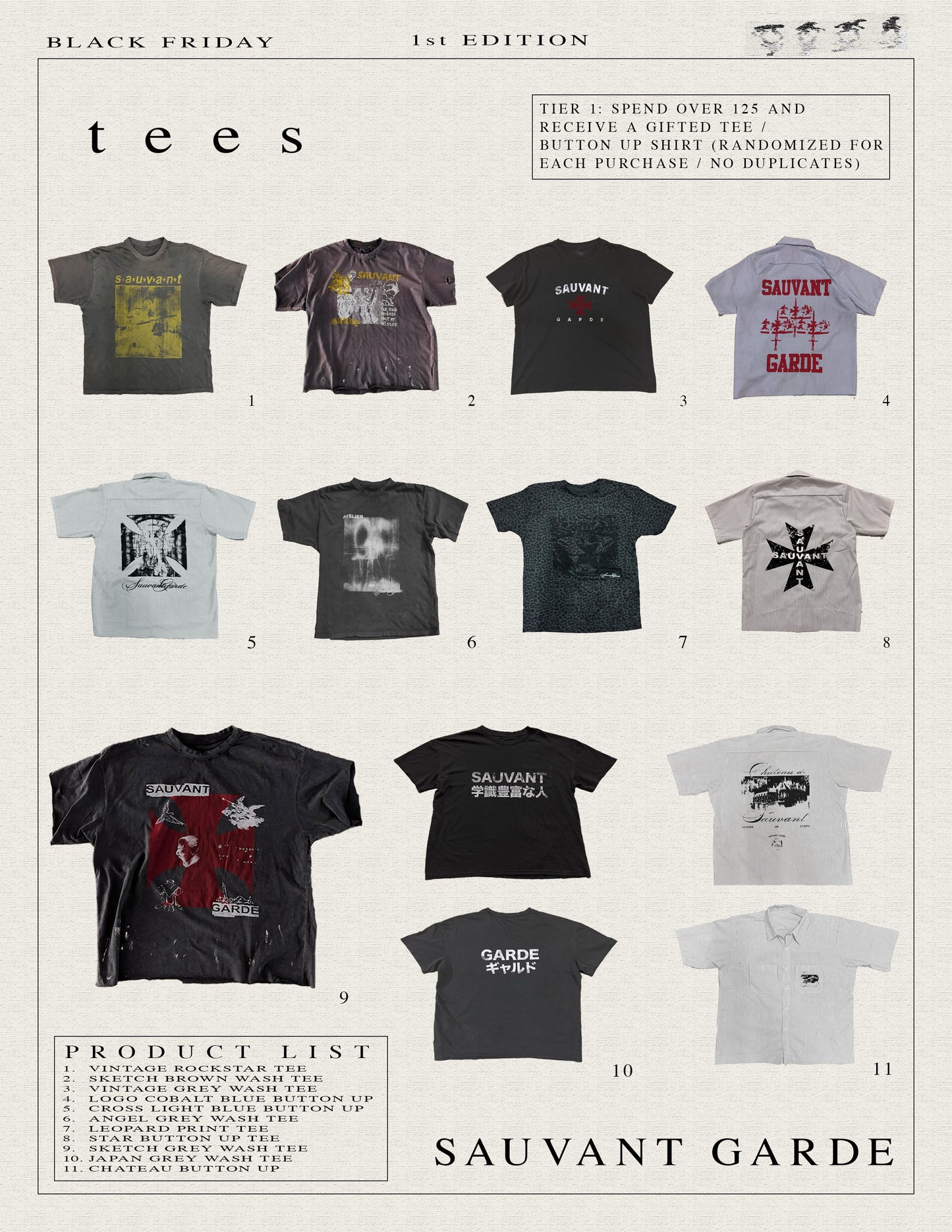 Free Tee or Button Up Shirt (Tier 1: Spend Level $125)